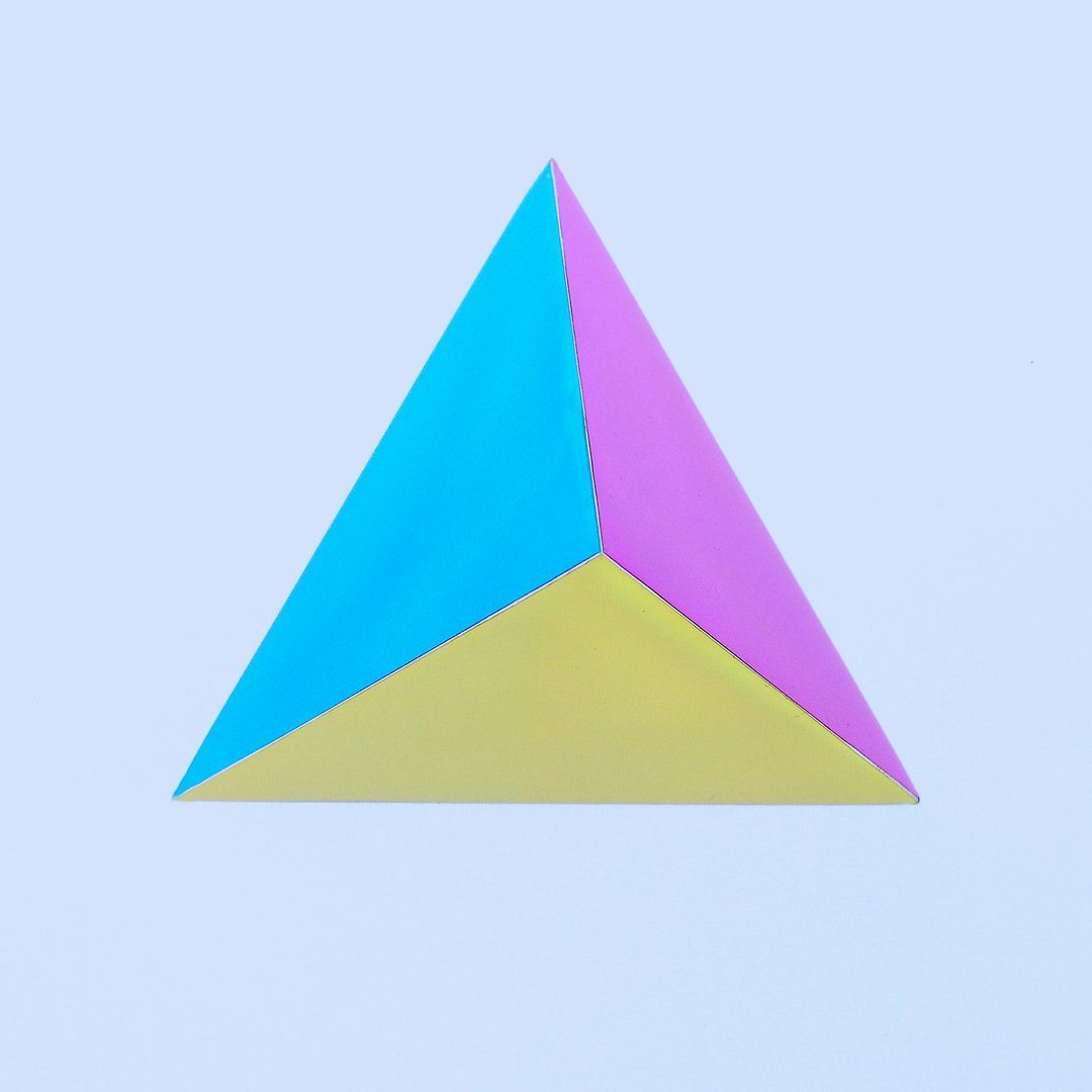 Poly Pack CMY shapes arranged together